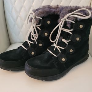 Sorel Women's Explorer Joan Boot, black/dark stone